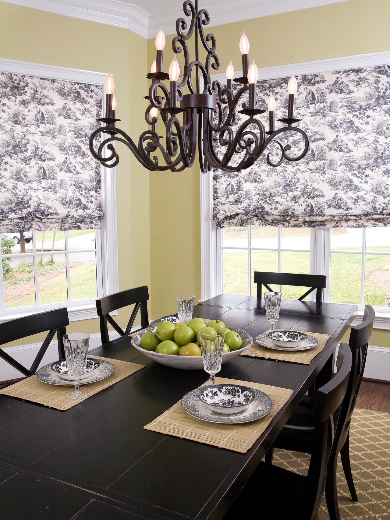 French country refinement with toile Roman shades